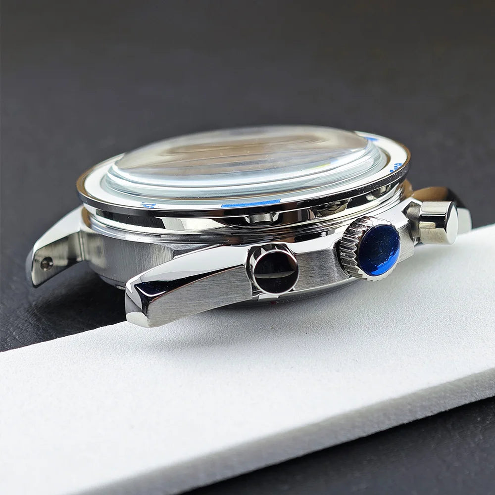 39.7mm Men's watches metal case FIT VK63 movement case watch accessories watch parts Fits 20mm strap Watch Box