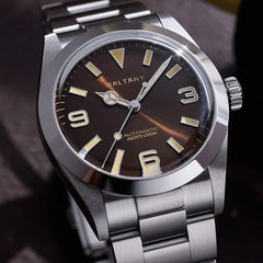 Baltany 36MM Explorer Watch Man S4056 NH38 Automatic Mechanical Watch  Waterproof 20Bar Stainless Steel Bracelet Retro Watches