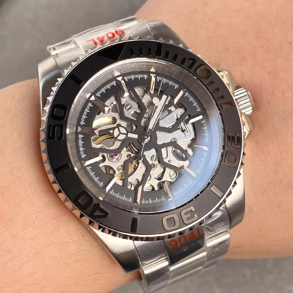 Tandorio NH70 Hollow Yacht Watch 20bar Skeleton Diver 40mm TD166 Sapphire Glass back