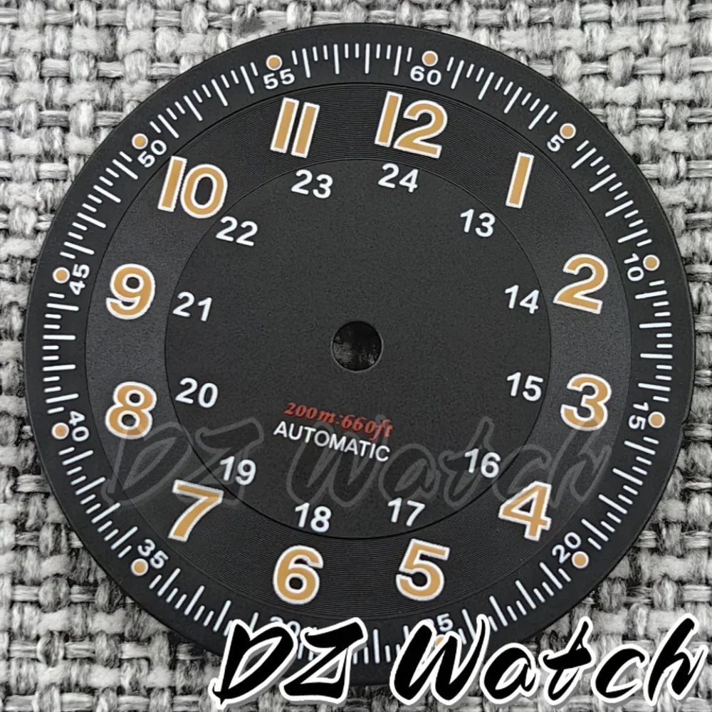 NH35 New 29mm Black/White/Green/Blue Pilot Style Watch Dial Face Set Arabic Numerals Fit NH36 ETA2824 PT5000 Automatic Movement
