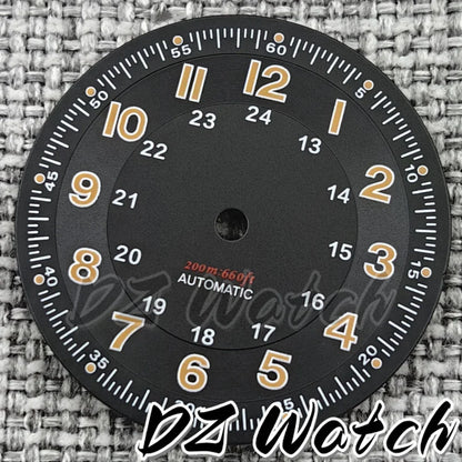 NH35 New 29mm Black/White/Green/Blue Pilot Style Watch Dial Face Set Arabic Numerals Fit NH36 ETA2824 PT5000 Automatic Movement