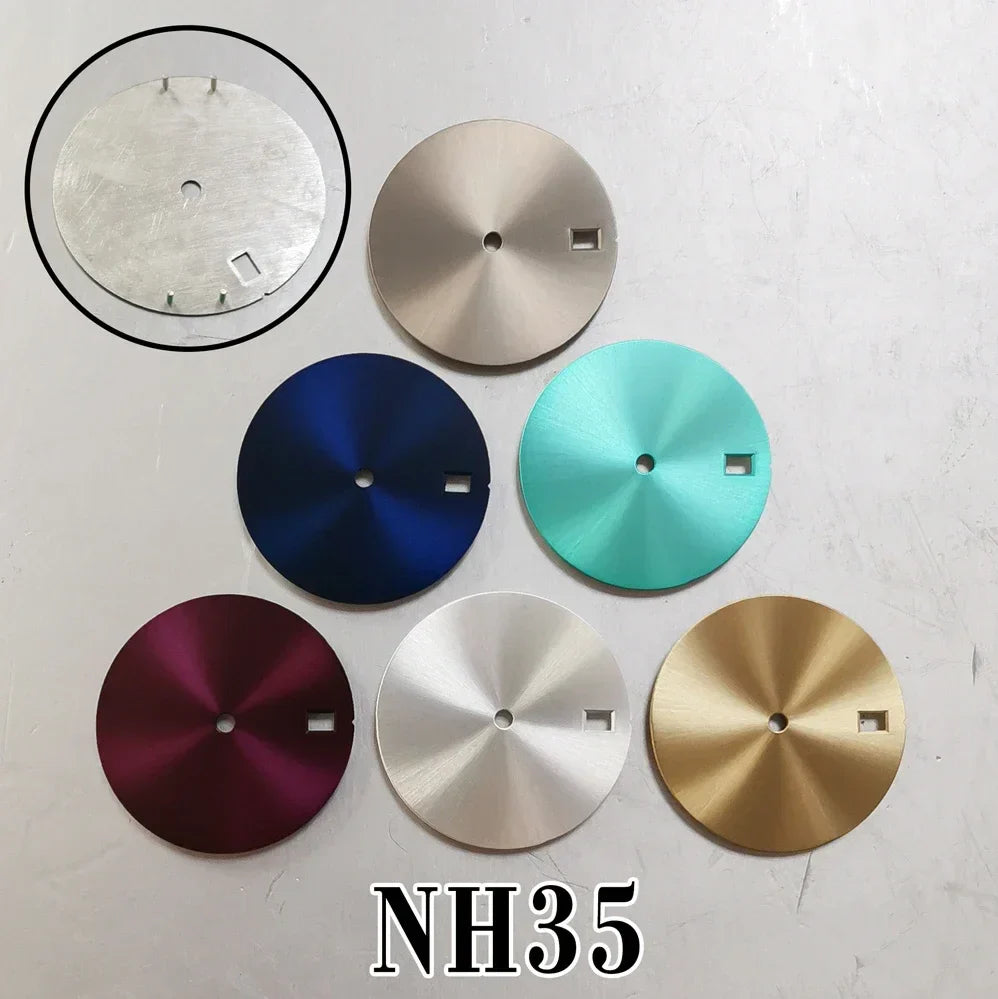 6 Solid Color Metal Watch Dial 28.5mm DIY Watch Faces for NH35/ NH36 Movement  Watch Modification Accessories Customizable Dial