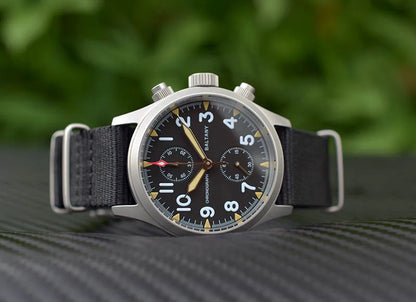 Customizable Baltany Chronograph Watch S5033 39MM Military Quartz Watch VK61  AR Sapphire 100M Waterproof  Swiss Lume