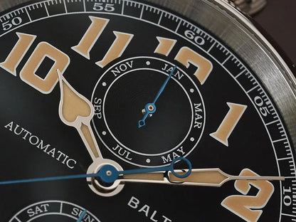 Customizable Baltany 41mm Polit Watch Man S6047 5ATM AR Sapphire Homage A-7 1935 Avigation Miyota 9122 Automatic Swiss Lume