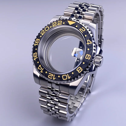 40mm SUB Case NH35 Sliver with Sapphire Crystal 120 Click Compatible with NH34/NH35/NH36 Movements Water-Resistant 28.5mm Dial