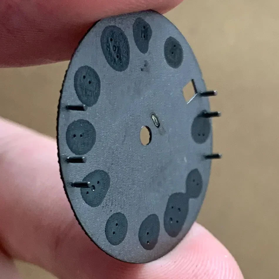 28.5mm Watch Dial Digital Sunburst/Frosted Faces Green Luminous Men's Watch Modification Parts for NH35/NH36/4R/7S Movement