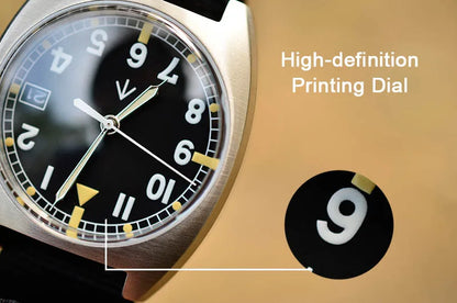 Baltany W10 Military Watch 36mm Calendar Super Luminous Leather Sapphire Stainless Steel NH35 Automatic Mechanical Wristwatches