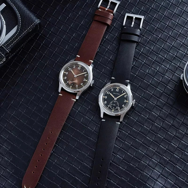 39MM Retro WW2 Military  S2081 Gradual Brown Dial ST1731 Movement 100M Waterproof  D12 Homage Field Watch