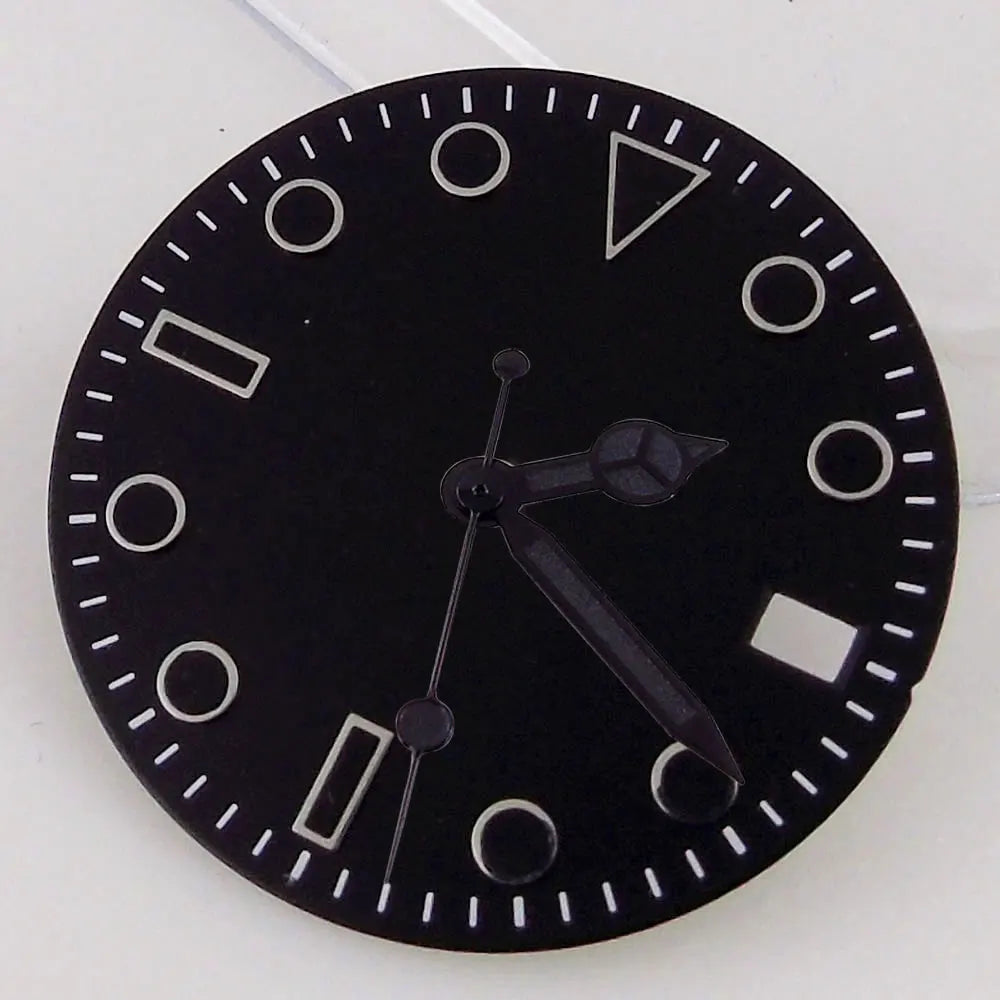 SU B Watch Part 28.5mm Watch Dial for NH 35 NH 36 NH 37 NH 38 NH 39 NH 70 NH 72 Di ver Wristwatch Parts Green/Black Index Repair Tool