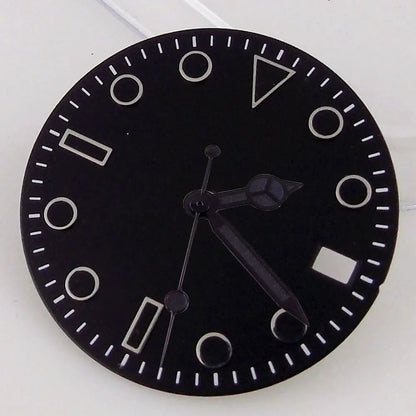 SU B Watch Part 28.5mm Watch Dial for NH 35 NH 36 NH 37 NH 38 NH 39 NH 70 NH 72 Di ver Wristwatch Parts Green/Black Index Repair Tool