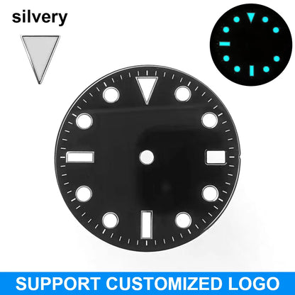 28.5mm diameter dial suitable for NH-34/35/36 movements GMT Luminous dial customization LOGO/name DIY dial watch parts