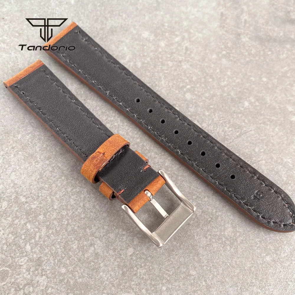 18mm Leather Watchband Vintage Brown Watch Strap Pin Buckle Unisex Wristwatch Accessories Spare Parts Replacements