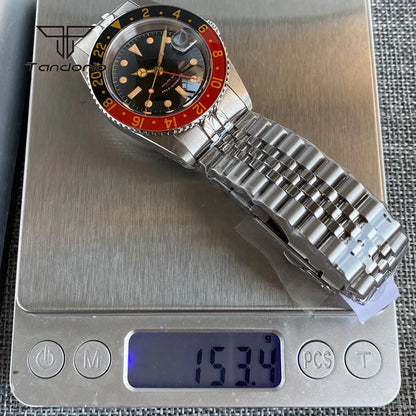 Tandorio NH34 GMT Watch 6542 homage 38mmTD218S Sapphire 20BAR Diver 24H Glass Bezel Sapphire