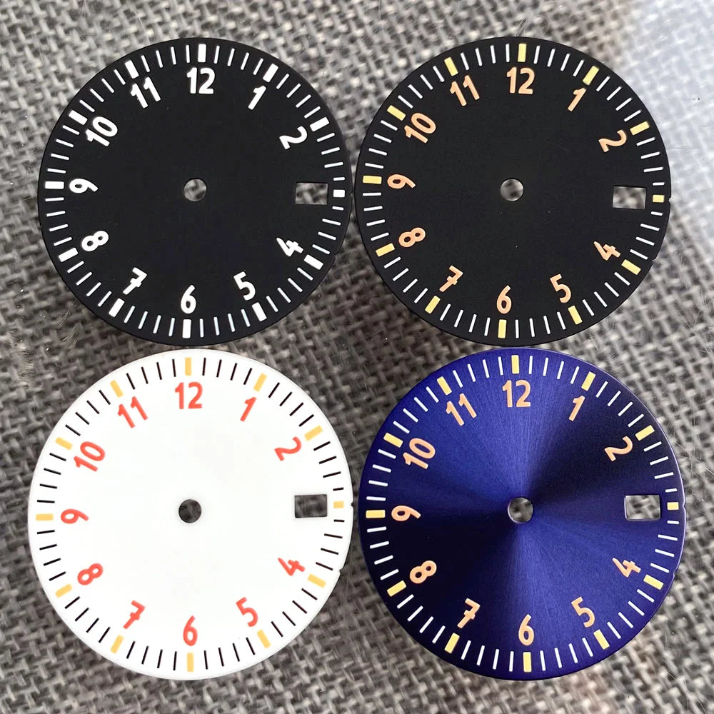 29mm Sterile Watch Dial Face for N H35 N H36 N H38 E TA2824 P T5000 MI YOTA 8215 DG MINGZHU Movt 12 hours Numbers for D ive P ilot Watch