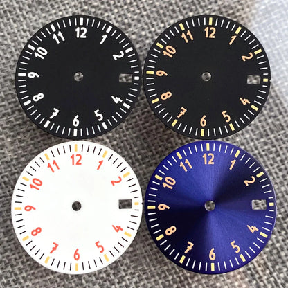 29mm Sterile Watch Dial Face for N H35 N H36 N H38 E TA2824 P T5000 MI YOTA 8215 DG MINGZHU Movt 12 hours Numbers for D ive P ilot Watch