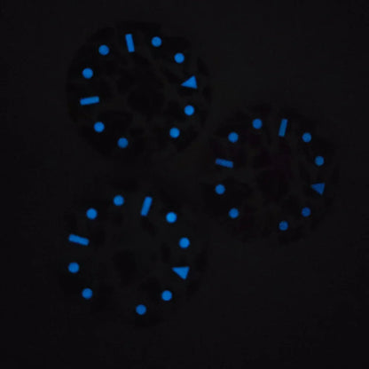 28.5mm Watch Dial Blue Luminous Watch Faces Camouflage Dial with Calendar Window Watch Accessories for 2813/8512/8200 Movement