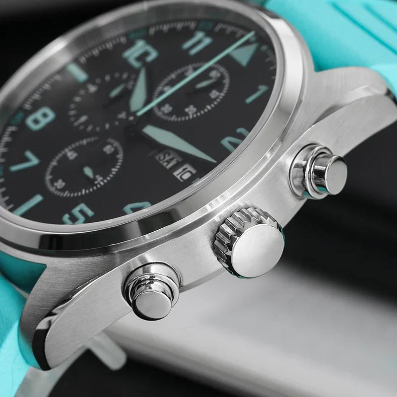 Militado ML04 Chronograph Quartz Military Watch OS00 Movement BGW9 Luminous 100m Waterproof  Domed Sapphire 39mm