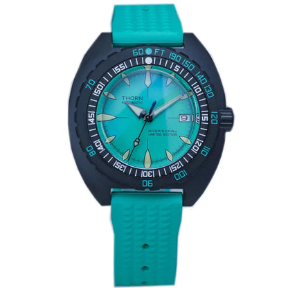 THORN Shirryu Sub 300T Homage SHY020 Turtle Dive 44mm Bubble Sapphire Glass20Bar 44MM C3 lume