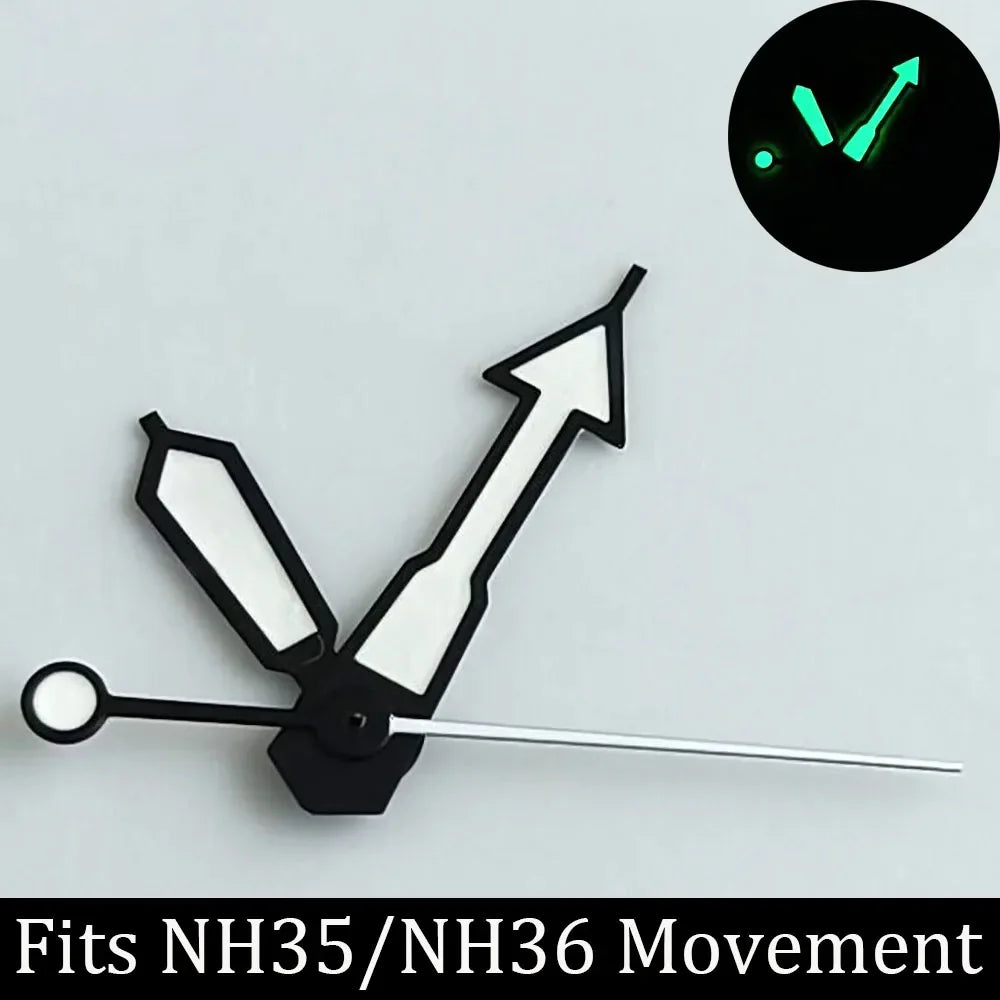 high-quality Watch accessories watch pointer NH series 35 NH36 hands green  luminous suitable for N H35/ NH36 movement