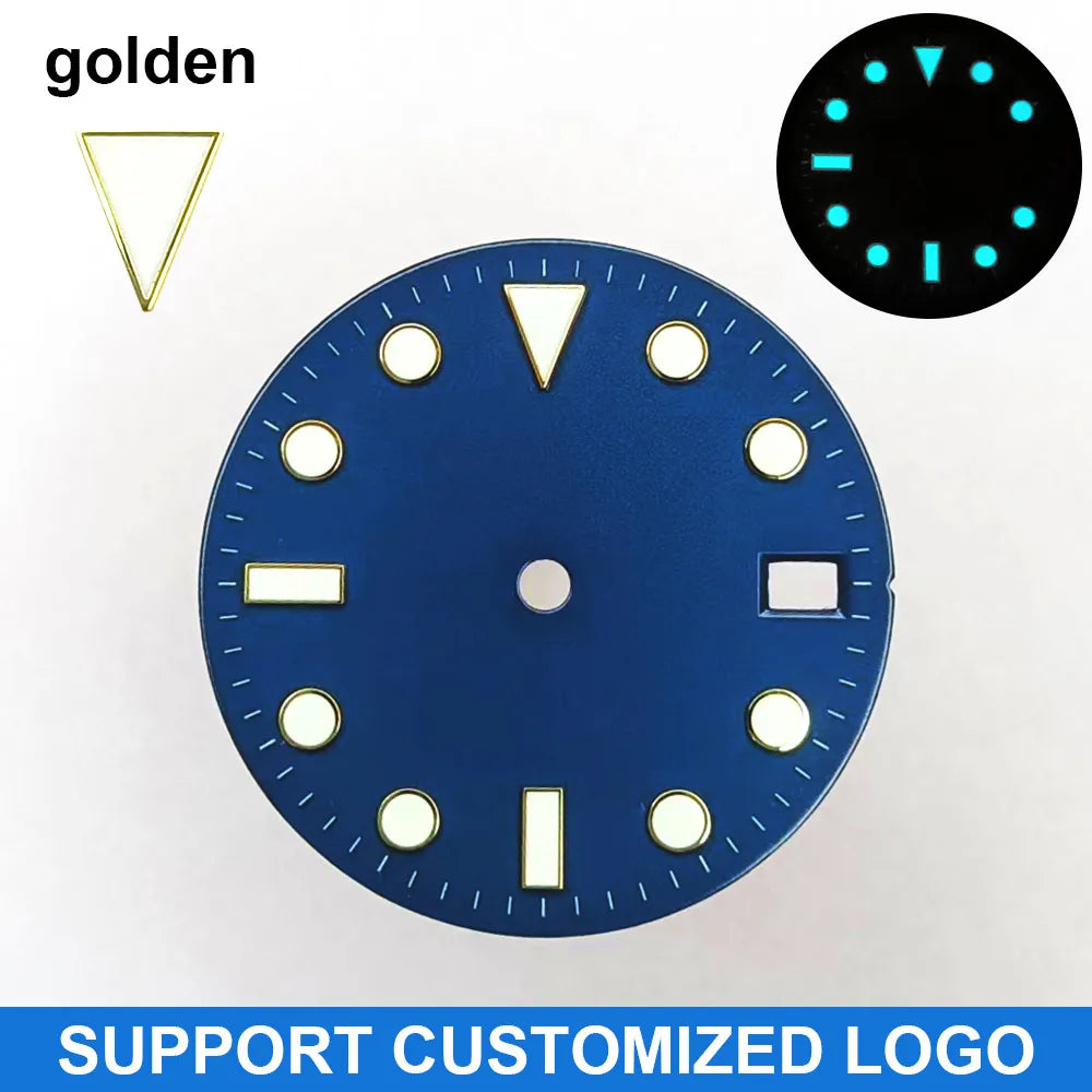 28.5mm diameter dial suitable for NH-34/35/36 movements GMT Luminous dial customization LOGO/name DIY dial watch parts
