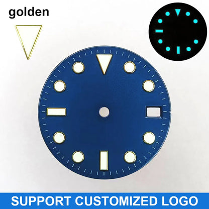 28.5mm diameter dial suitable for NH-34/35/36 movements GMT Luminous dial customization LOGO/name DIY dial watch parts