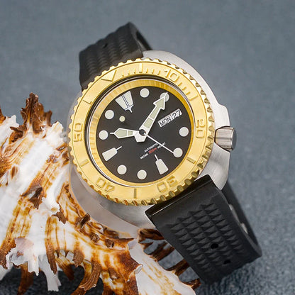 Golden Sterile Turtle SKX6105  Abalone NH36A Sapphire 20Bar Ceramic Bezel 44mm