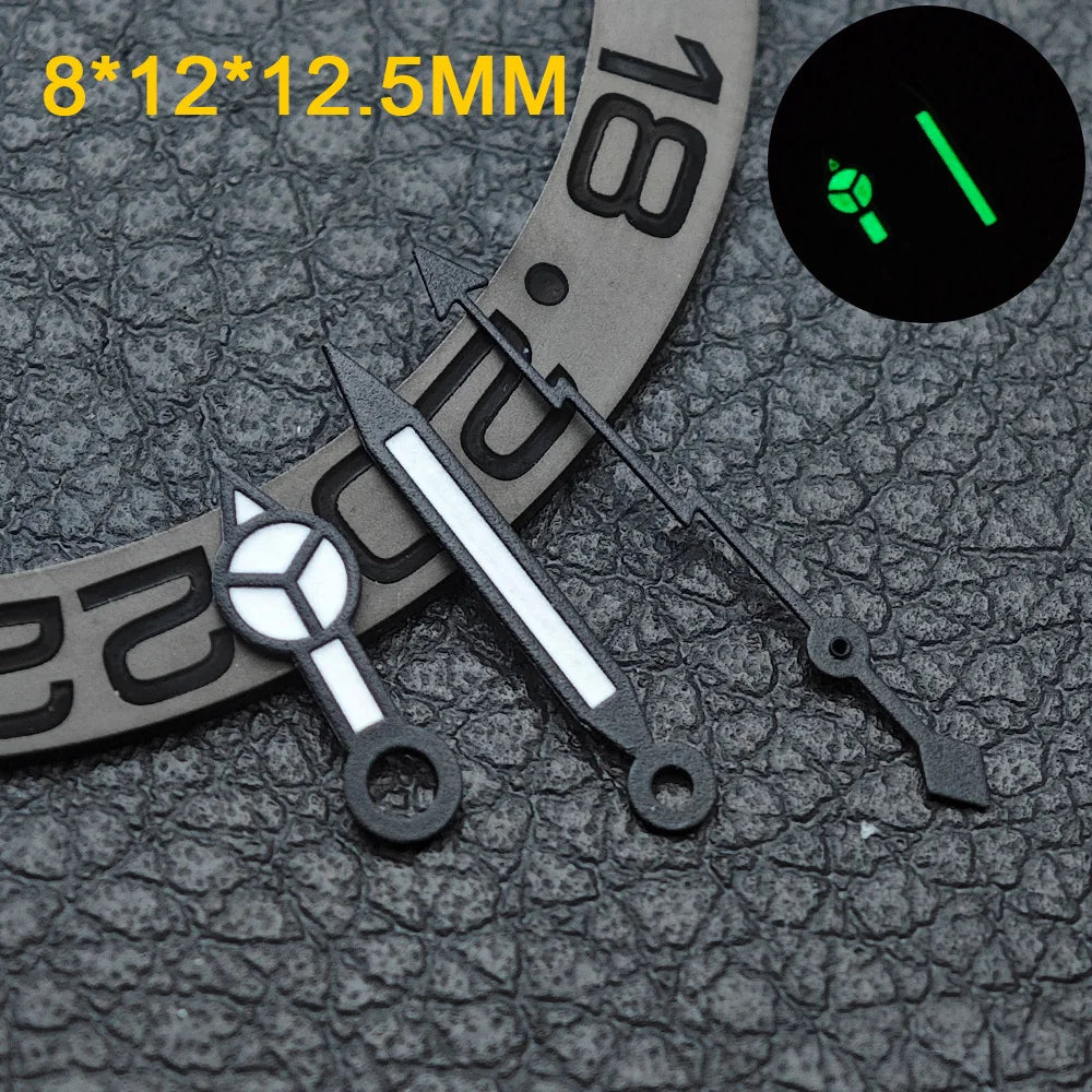 Watch hands NH36  Black/Rose Gold Watch Accessories Watch pointer N H35 NH36 Hands Blue Green/Green Glow fits for N H35