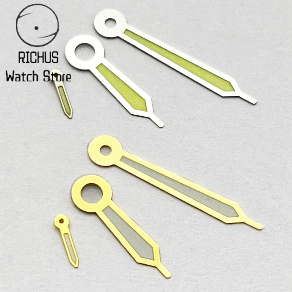 Nipple end ETA6497 Watch Hands Silver/Blue/Gold/RoseGold Green Luminous Fit ETA 6497 6498 ST3600 3620 Movement Accessory Part