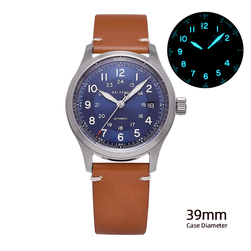 Baltany Field Watch S2049 Customizable 10ATM Waterproof 39mm  NH35 Automatic Ar Sapphire Swiss lume