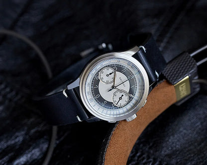 Baltany 39MM Tuxedo Chronograph Man S5050 Sapphire Crystal 50M Waterproof Stainless Steels Retro  Quartz Dress Watches For Man