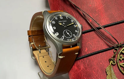 Custom logo watch Baltany S2025 D12 Retro Military Watch 36mm Swiss Luminous 10ATM Seagull  ST1701 Mechanical Watch