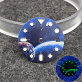 NH35 Watch dial starry sky lunar star Watch faces with Green Luminous Conversion Watch Accessories for NH35 / NH34 Movement