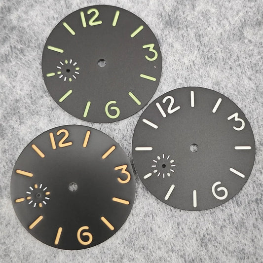 36mm Watch Dial Green Luminous Watch Face Insert Parts Accessories for ETA6497/ Seagull ST36 Movement Watch Repair Parts