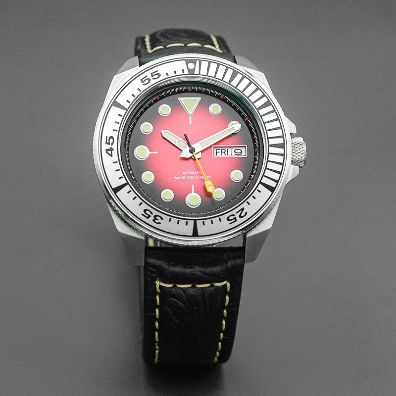 Sterile King Samurai Watch C3 Luminous Sapphire NH35 Automatic Diver 20Bar 43MM