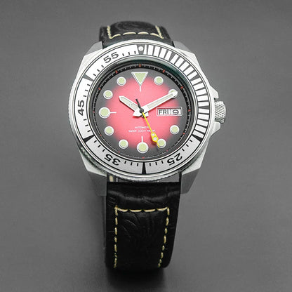 Sterile King Samurai Watch C3 Luminous Sapphire NH35 Automatic Diver 20Bar 43MM