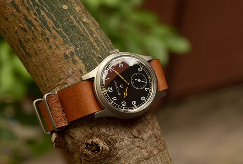 Custom logo watch Baltany S2025 D12 Retro Military Watch 36mm Swiss Luminous 10ATM Seagull  ST1701 Mechanical Watch