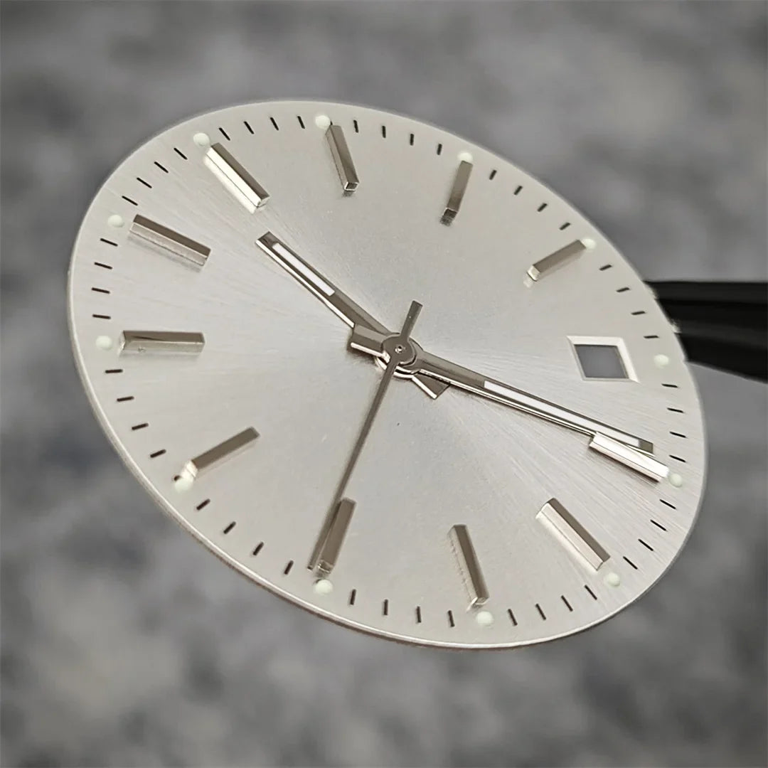 29mm Log Dial 8215 Watch Dial + Watch Hands Set Green Luminous Watch Faces Modified Accessories for 8215 / 8200 / 2813 Movement