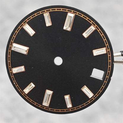 28.5mm Watch Dial Stone Diamond Nail Sunburst Watch Faces No Luminous Accessory Suitable for NH35 / NH36 Movement