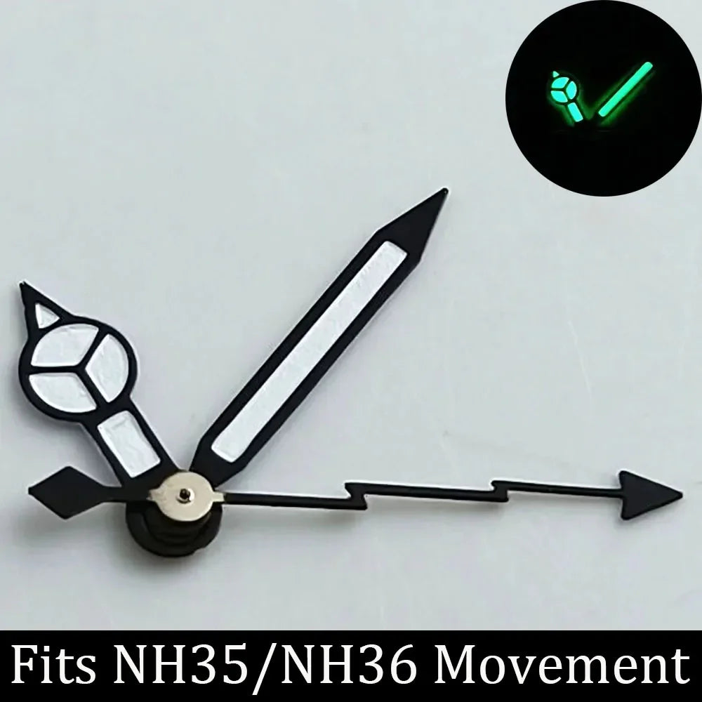 high-quality Watch accessories watch pointer NH series 35 NH36 hands green  luminous suitable for N H35/ NH36 movement