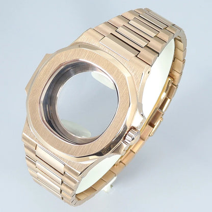 Silver/Black/Rose Gold 40mm Watch Cases Strap Parts Sapphire Glass For NH35 NH36 NH34 NH38 NH72 Movement 30.8mmDial Mod Nautilus