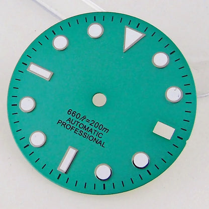 SU B Watch Part 28.5mm Watch Dial for NH 35 NH 36 NH 37 NH 38 NH 39 NH 70 NH 72 Di ver Wristwatch Parts Green/Black Index Repair Tool