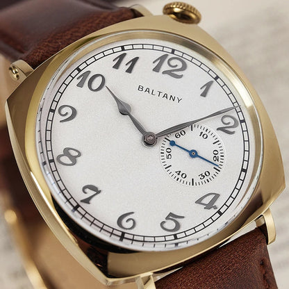 Baltany Dress Watch Man 4046G ST1701 Automatic Gold Case Stainless Steel Square Retro 1921 Homage Mechanical Wristwatch Man