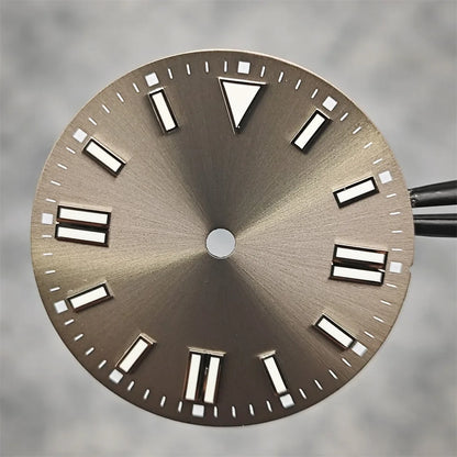 28.5mm Watch Dial Sunray Texture Dial Double Strips Nails Green Luminous Watch Faces for NH35/ 8215/ 2813/ 2836 Movements