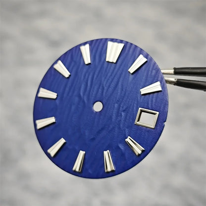 28.5mm NH35 Watch Dial Vertical Wave Stripe Pattern Watch Faces BGW9/C3 Luminous Surface Accessories for NH35/NH36/4R/6R Movement