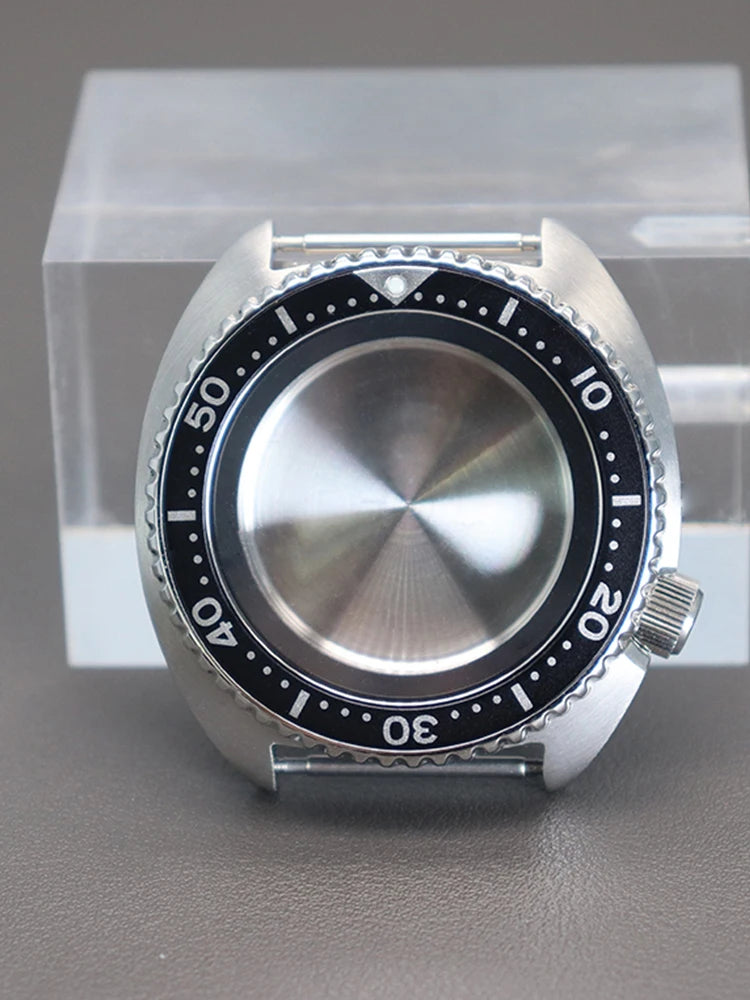 45mm Diving SKX Watch Case Sapphire Crystal Glass For Turtle Abalone Seiko NH34 NH35 NH36 NH38 4R36 Movement With Chapter Ring