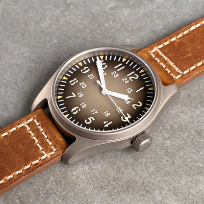 Tandorio 39mm Titanium Pilot NH35 Sapphire 20bar gray dial TD153