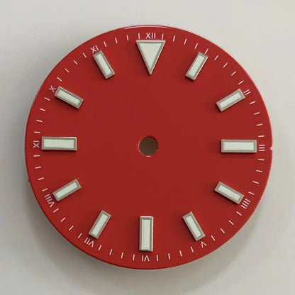 Enameled 28.5mm Watch Dial with Green Luminous Coloured Watch Faces for NH35/ ETA2836/ Japan 8215/ Mingzhu 2813 Movements