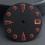 28.5mm Watch Dial Black Red Blue Green Black Suitable For NH35 NH36 Movement Luminous Dial Watch Accessories