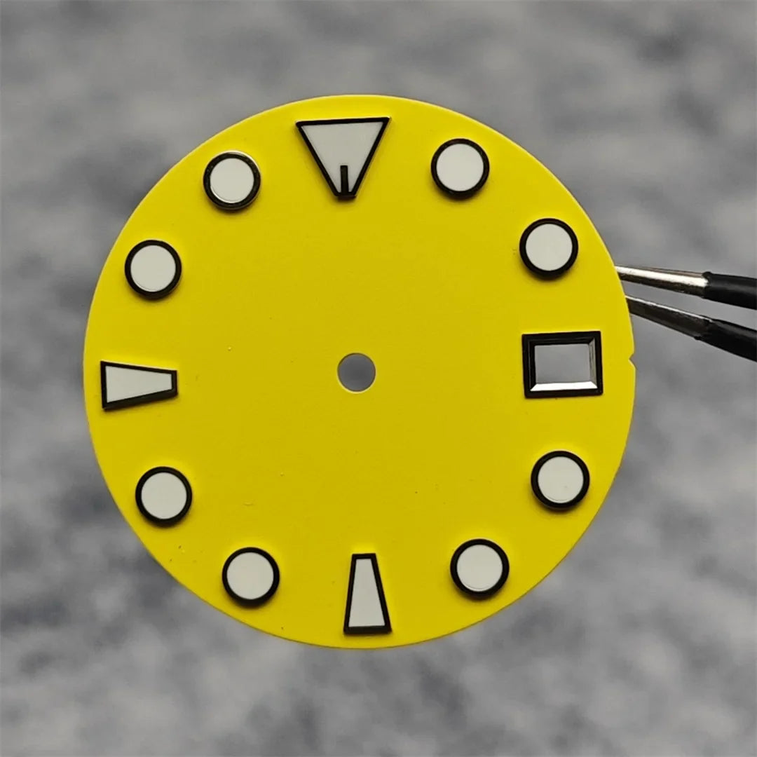 28.5MM New NH35 Dial Green Luminous Watch Face Matte Texture Dial for NH35/ NH36 Mechanical Movement Watch Accessories Repair Parts