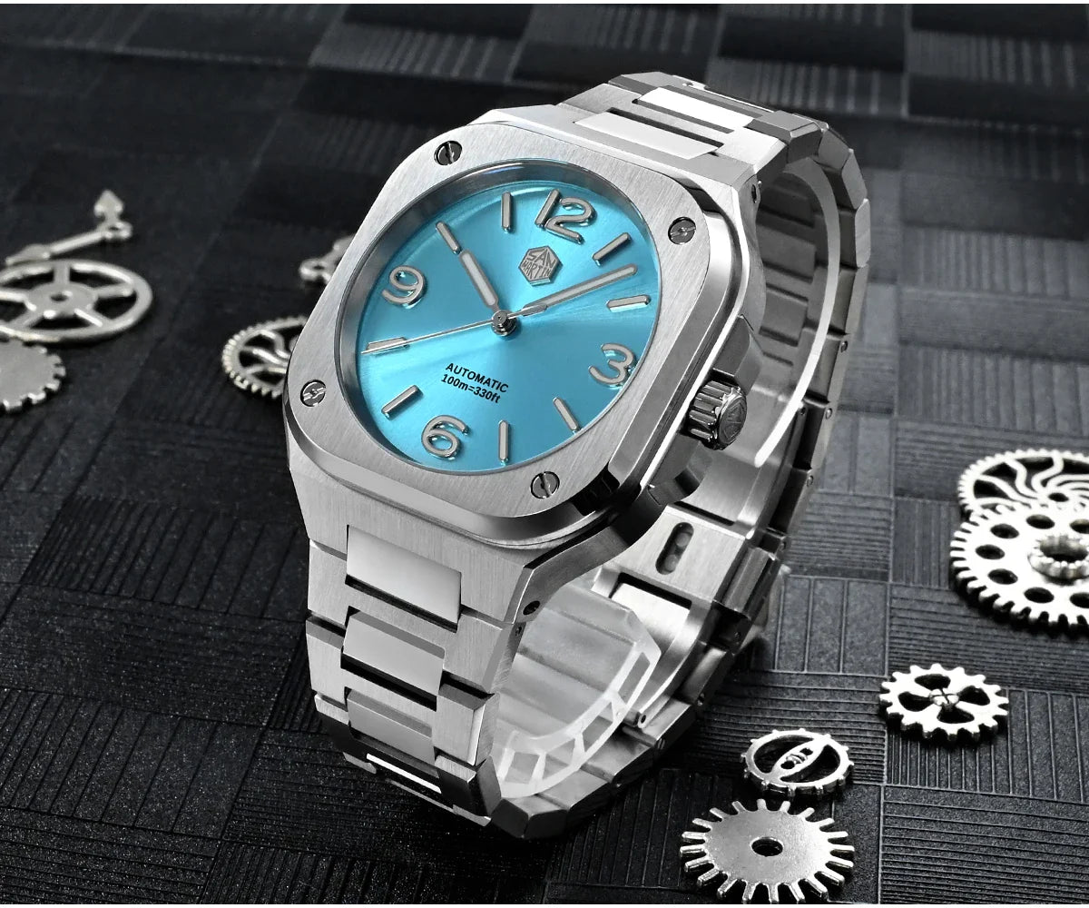 San Martin Square Watch SN0074G 40mm PT5000 Sw200  Automatic 10 Bar BGW-9 Lume